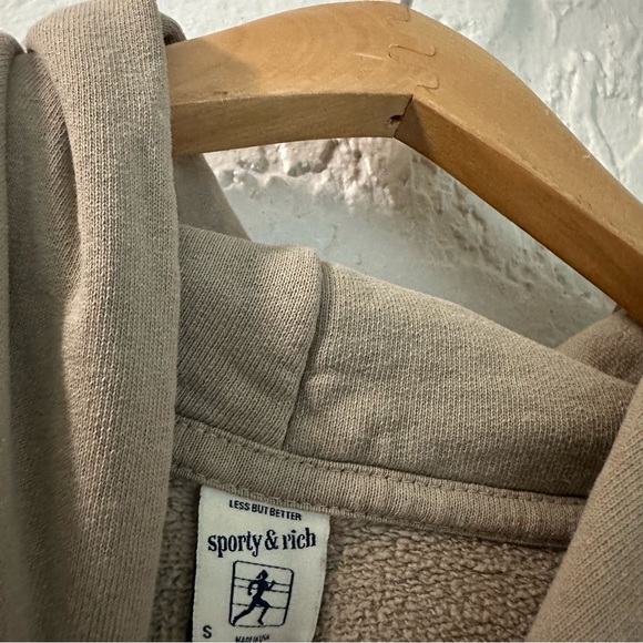 SPORTY & RICH Hoodie Sweatshirt Womens Size Small Neutral Tan - Picture 6 of 11